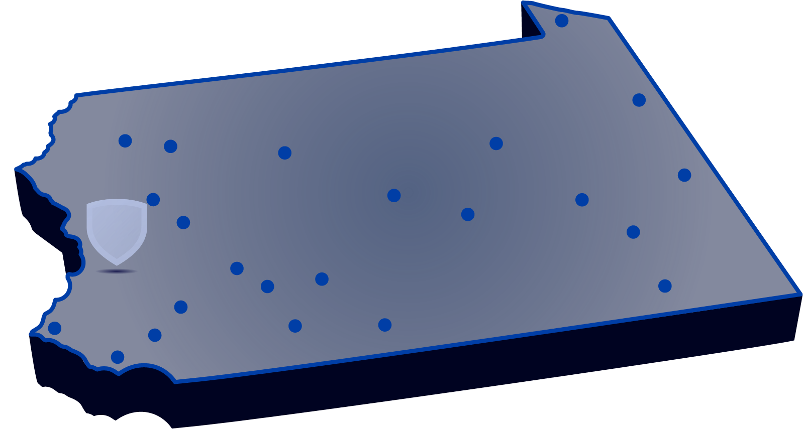 Locations of Penn State's campuses throughout 宾西法尼亚 with Penn State Lehigh V所有ey highlighted